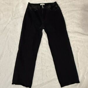 Abercrombie & Fitch Jeans 32/14 90s Relaxed Curve Love Black Denim Pleather